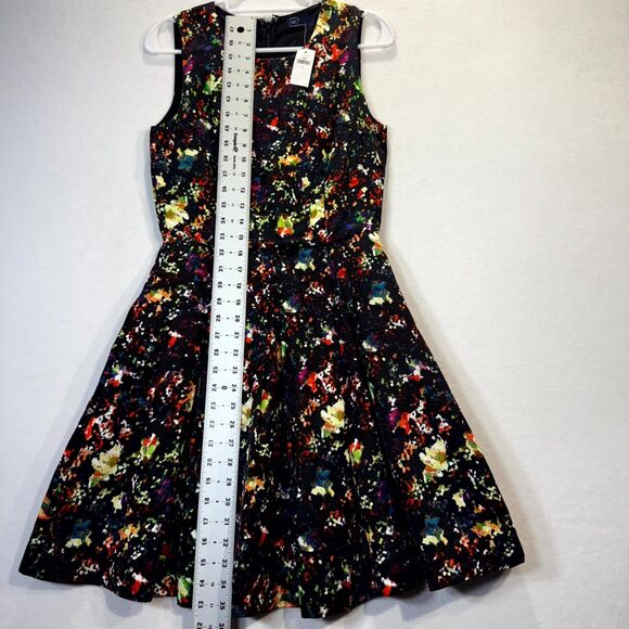 Gap Women's Confetti fit & flare Black Floral Printed Sundress Womens Size 0 NEW - Picture 9 of 10